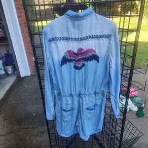 JACHS Girlfriend Light Blue Denim Romper